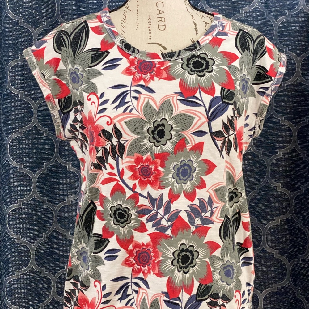 Talbots Multicolor Floral Short Sleeve Top